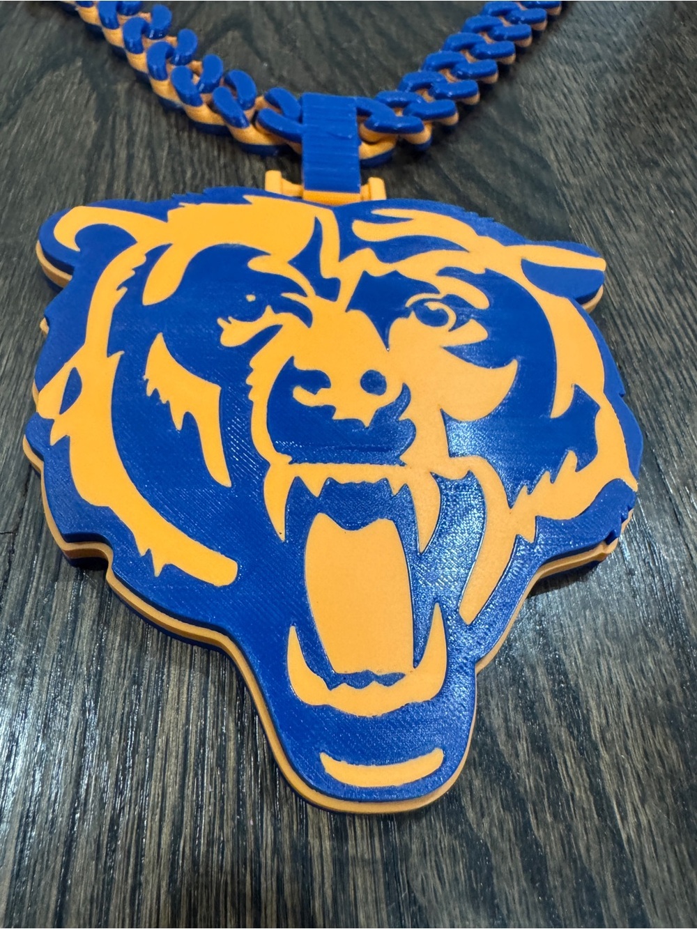 Chicago Bears 3D Printed Oversized Statement Chain & Logo Pendant Necklace - Picture 9 of 12